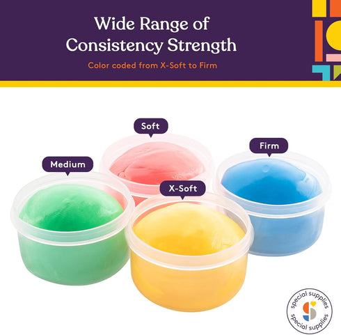 Set 4 Special Supplies Therapy Putty for Teens and Adults - Resistive Hand Exercise Stress Relief Therapy Putty Kit