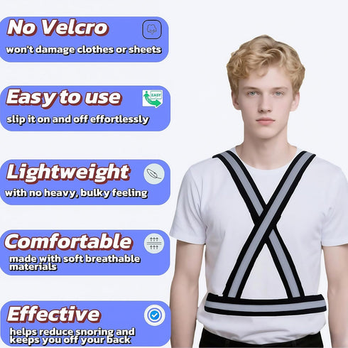LJHYSD Sleep Position Trainer, Positional Sleep Apnea Device with Adjustable Vest & Ball - Prevent Back Sleeping