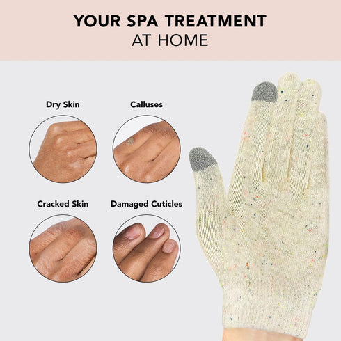 Kitsch Moisturizing Gloves Overnight for Dry Hands Treatment, Soft Hydrating Gel Spa Gloves for Women & Men