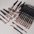 MAANGE 18 Pcs Professional Makeup Brushes Set with Case, Premium Synthetic Face Kabuki Brush Kit, Christmas Gift