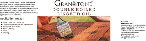 GRANOTONE Double Boiled Linseed Oil | Effective Waterproof Furniture Polish Oil for Wood Finishing, 500 ML