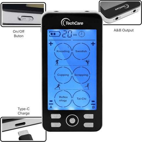 TENS Unit Muscle Stimulator EMS Machine for Pain Relief Dual Channel Electric Pulse Circulation Massager,Rechargeable