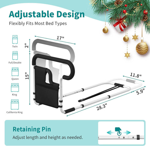SEESMILE 2 300 lbs, Bed Rails for Elderly Adults Safety, Adjustable Bed Rail for Elderly, Bed Assist Rail for Senior