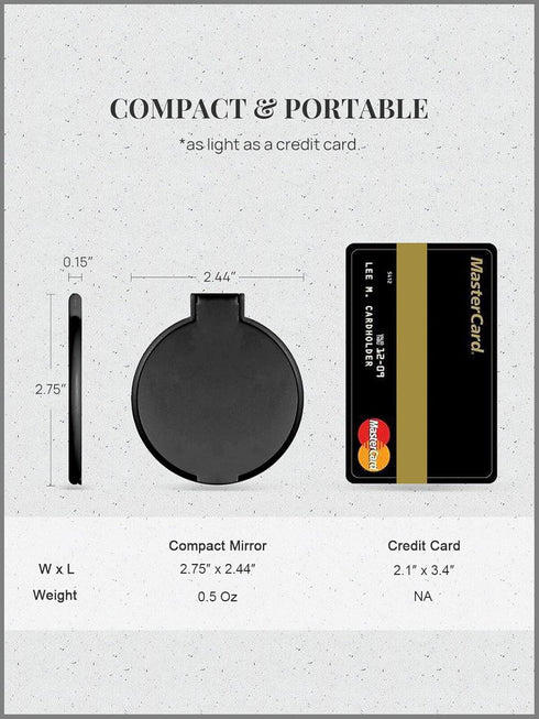 Round Makeup Mirror for Purse, Compact Mirror Bulk, Set of 24 (Black)