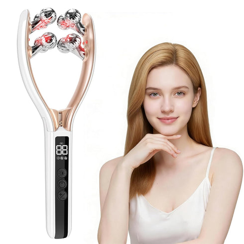 TrendSphere Facial Massager Face Neck, Microcurrent EMS with LCD Screen, Electric Roller for Lifting Toning Puffiness