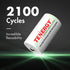 Tenergy 1.2V 3000mAh 4 Pack Centura Lite NiMH Rechargeable D Battery, Low Self Discharge D Cell Batteries, Pre-Charged