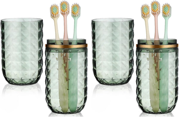 2PCS Travel Toothbrush Case, Portable Toothbrush Holder, Storage Container for Home, Bathroom, Trip, Green