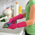 Cleanbear Cleaning Gloves, Large Reusable Nitrile Glove Set of 3 Pairs for Household Cleaning, 12 Inches