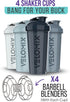 '-4 PACK- 28 oz Shaker Cups for Protein Shakes - Leak Proof Protein Shaker Bottles with 4x Wire Whisk
