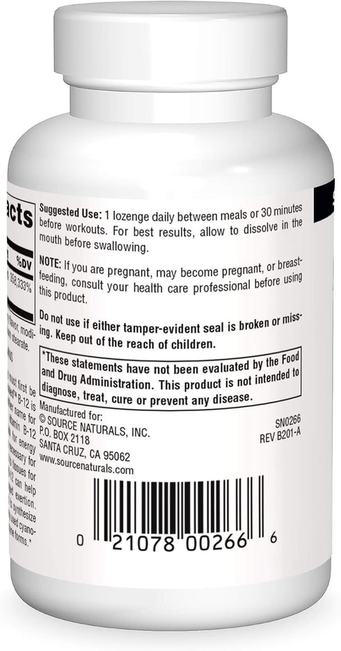 Source Naturals Dibencozide, Coenzymated B-12 Athletic Series, Quick Dissolving Dietary Supplement, 120 Lozenges