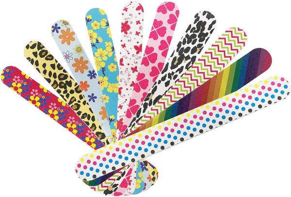 Nail File 10 PCS Professional Double Sided 100/180 Grit, Colorful Emery Board Manicure Pedicure Tool