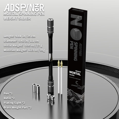 Weighted Mortal Spinning Pen Mod, Pen Spinning Tricks & Practice Heavier, Balanced, Anti-Slip Grip, Writable with Brass