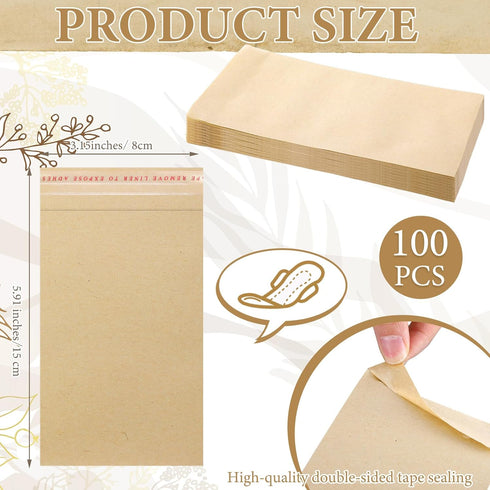 Saypacck 100 5.91" 3.15" Pcs Tampons Disposal Bags Sanitary Napkin Disposal Bags Bulk Feminine Hygiene Disposal Bag
