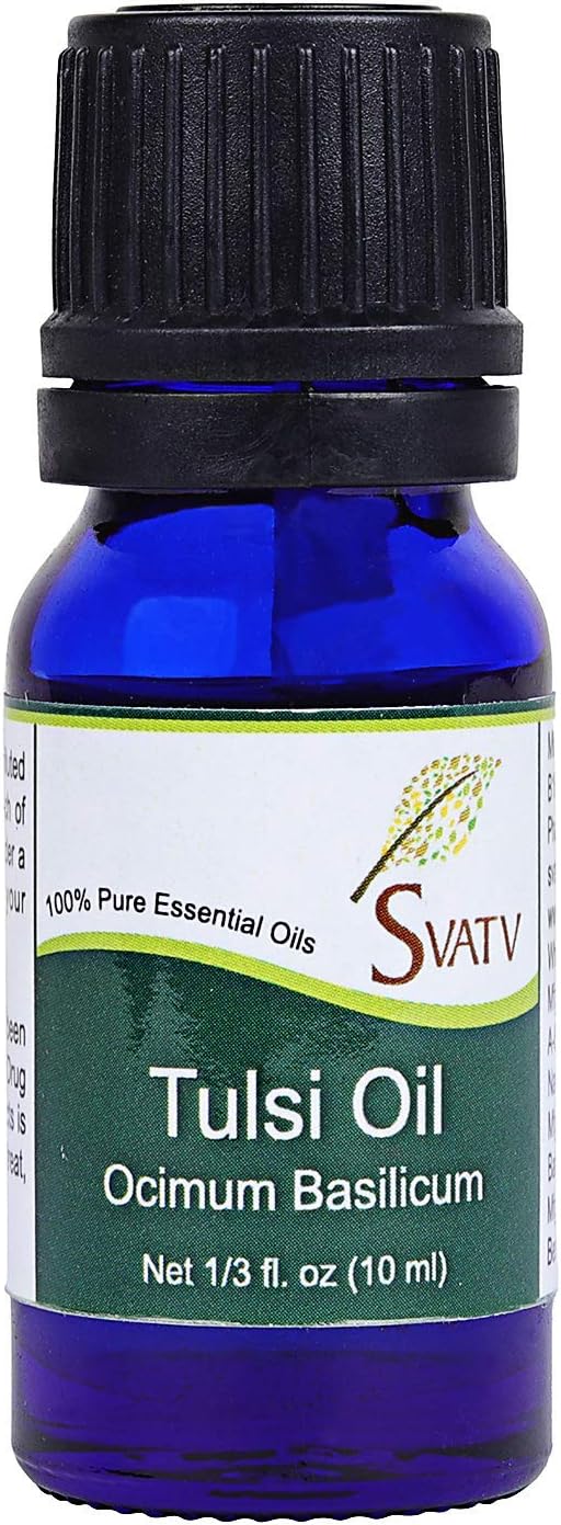 SVATV Tulsi/Holy Basil Essential Oil - Therapeutic Grade Aromatherapy Oils for Diffuser, Yoga, Massage & DIY Personal