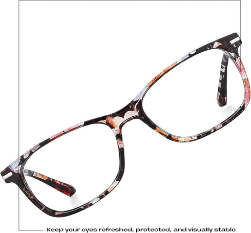 Readerest Blue Light Blocking Glasses, Thin Reflective Lens, Anti-Glare Computer Eyeglasses for Eye Strain Relief, UV