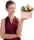 mekueeex 24 Pack Flower Paper Gift Bag, Bouquet Portable Flower Handbag Box with Metal Chain, Rectangle Wedding Gift