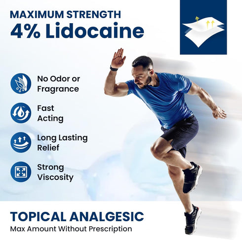 Sumifun 4% Lidocaine Pain Relief Patches, 15 Count Maximum Strength Numbing Gel Patch for Muscle Soreness