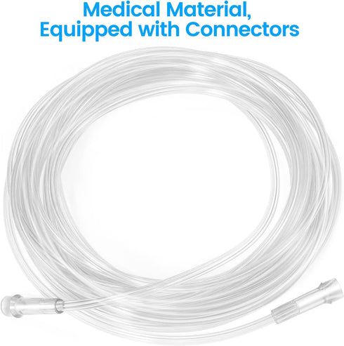 Oxygen Tubing - High Flow Extension Tube, Transparent Crush Resistant with Connectors - 5 Foot - Pack of 3 Tubes