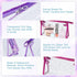 Meetory 10 Pcs Clear Waterproof Cosmetic Bag with Zipper - PVC Transparent Plastic Makeup Organizing Bags