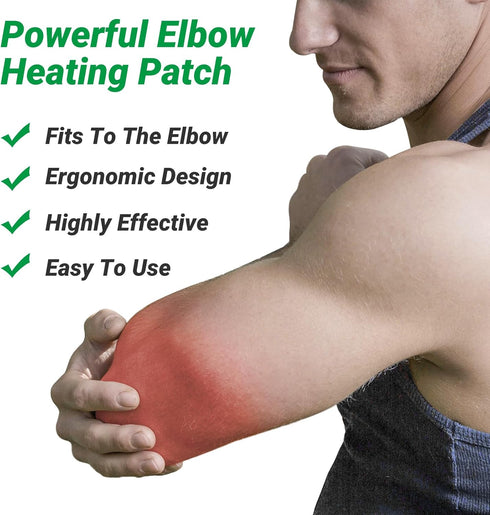 Elbow Pain Patches, 24 Count Extra Strength Heat Patches, 8 Hour Long Lasting Deep Hot Soothing of Joint Soreness for Knee, Elbow, Back, Neck, Shoulder with Natural Warming Herbal Plaster