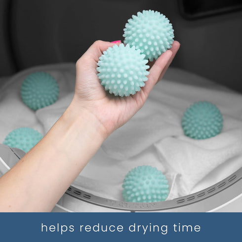 S&T INC. Reusable Plastic Dryer Balls - Fabric Softener for Laundry, Blue, 2.5 in, 6 Pack