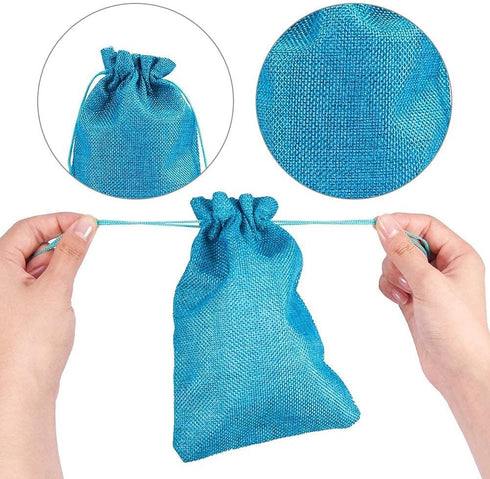 PH PandaHall 10pcs 5x7'' Burlap Bags with Drawstring - Advent Calendar Bag Gift Sachets, Jewelry Pouches, Sacks for