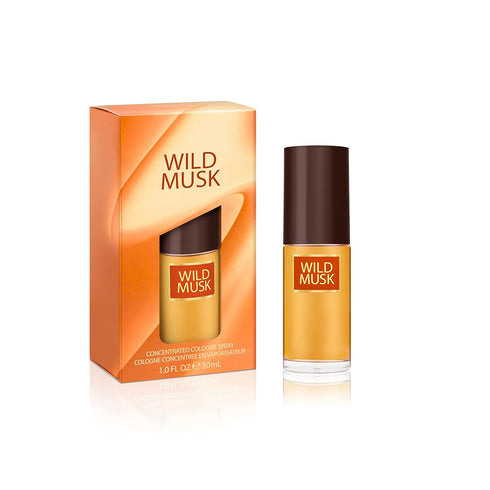 Wild Musk Eau de Cologne Spray, 1.0oz, Warm Spicy Scent, Vegan Formula, Perfume