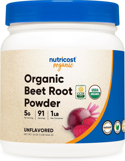 Nutricost Organic Beet Root Powder, 1 LB, Vegan, Certified USDA Organic