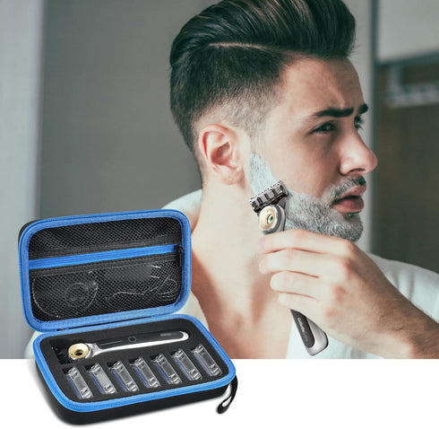 PAIYULE Travel Case for Gillette Heated Razor, Starter Shave Kit Storage Holder, Blue