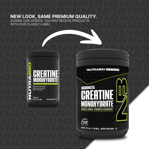 NutraBio Creatine Monohydrate - Micronized Pure Grade, Unflavored, HPLC Tested (500 Grams)