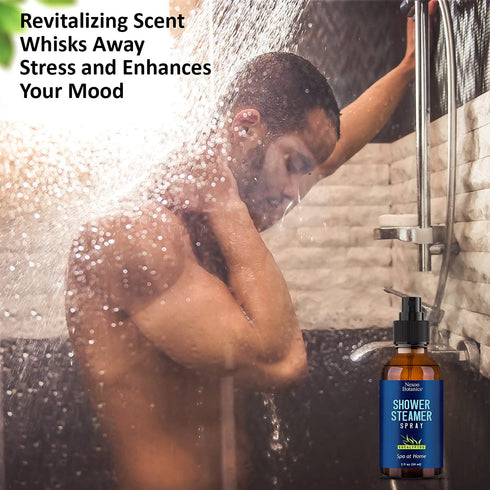 Eucalyptus Shower Spray, 2 fl oz Aromatherapy Mist with Essential Oils, Eucalyptus Steam Spray for Spa