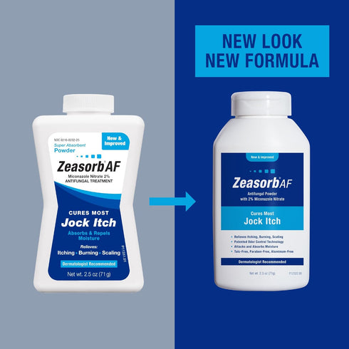 Zeasorb Super Absorbent Antifungal Treatment Powder, Dermatologist Recommended for Jock Itch, 2.5 oz bottle
