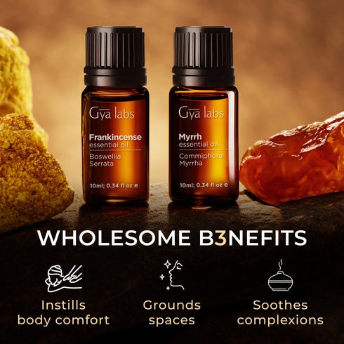 Set Set 3x0.34 oz Ylang Ylang Roll On & Frankincense and Myrrh Oils for Diffuser - Essential Oils Aromatherapy Roll On
