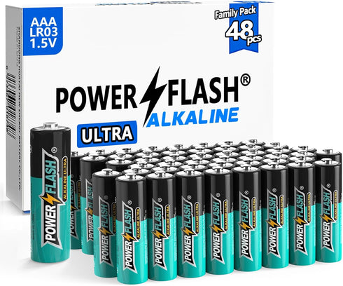 AAA Batteries Maximum Power - 48 Count Ultra Long-Lasting Alkaline Triple A Battery, Leakproof Design