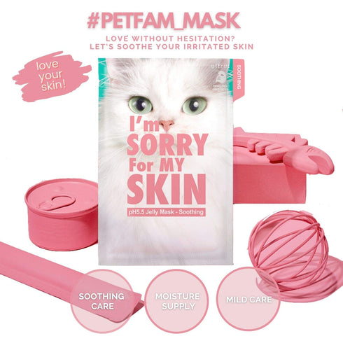 I'M SORRY FOR MY SKIN pH5.5 Jelly Face Mask Sheet: Korean Skin Care, Soothing and Hydrating Face Masks Skincare Set,