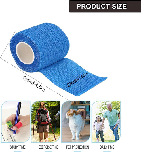 15 Pack Self Adhesive Bandage Wrap - 2 Inch x 5 Yards Non-Woven Vet Wrap for Stretch Athletic Sports (Flesh)