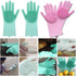 Yinceber (13.6" Silicone Dishwashing Gloves, Pet Grooming Rubber Scrubbing for Dishes, Sponge Wash Cleaning