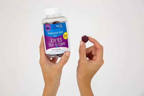 Hyalogic Hyaluronic Acid Gummies, Mixed Berry Flavor, 30 Count, Gluten-Free Gummy Vitamins for Joints, Skin & Eyes