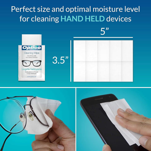 Pre-Moistened Streak-Free Lens Cleaning Wipes, Premium Quality Cleaner, Individually Wrapped, 5 x 3.5 Inches, 180 Count, Perfect for Eyeglasses, Screens & Cameras, No Spray Bottle Needed