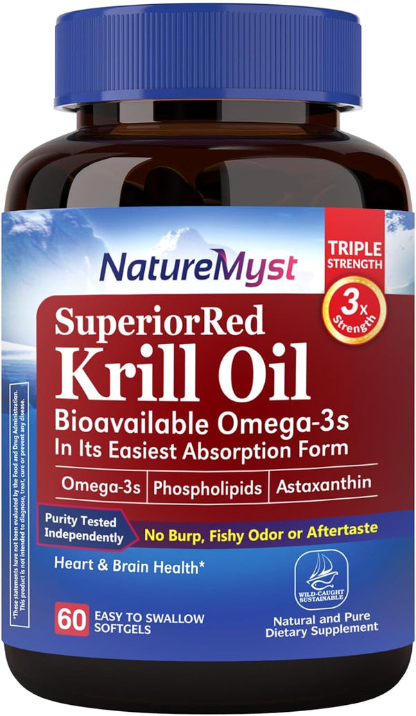 Antarctic Krill Oil 1000 mg Softgels, Omega-3s, EPA, DHA, Astaxanthin & Phospholipids, 60 Softgels, Non-GMO, USA Made
