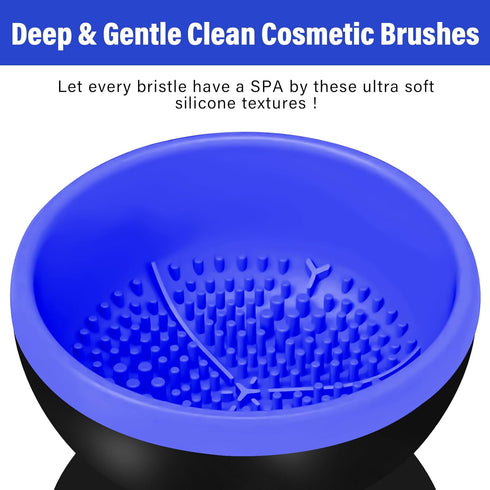 Upgrade Electric Makeup Brush Cleaner Machine, Automatic Spinner for All Size Brushes, Blue