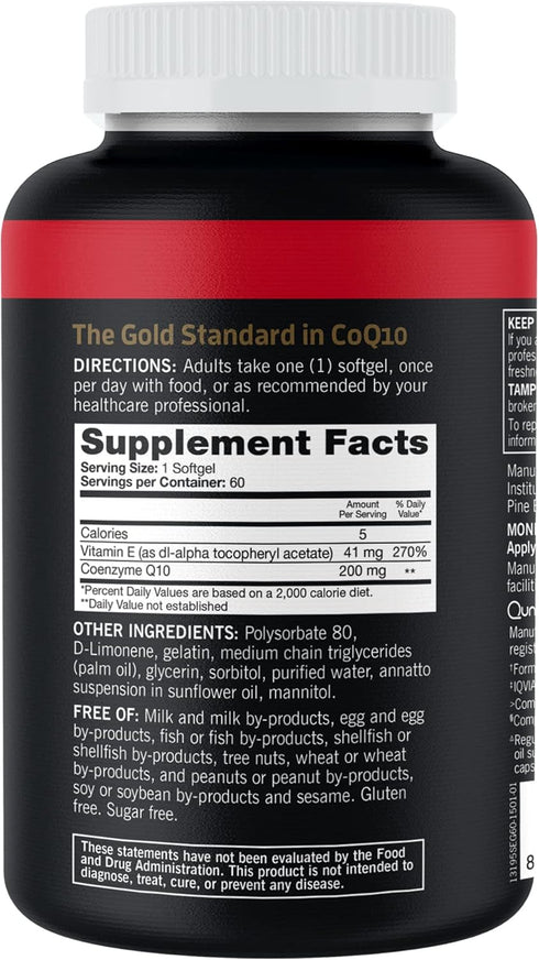 Qunol CoQ10 Softgels 200mg, Ultra High Absorption Coenzyme Q10 Supplements - Antioxidant for Heart Health & Energy