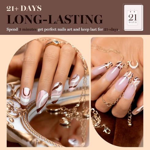 RARJSM 6pcs Nail Art Gel Liner Set, Nude Color Striping Gel Nail Polish with Thin Brush for Home DIY Salon