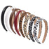 Leopard Print Headbands for Women, 2cm Wide Non-slip Cheetah Fashion Leather Hair Bands, 8 Pcs Multicolor