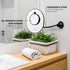 OVENTE 9'' Rechargeable Lighted Wall Mount Makeup Mirror - 1X Magnifying w/ 10X Mini Magnetic, Swivel Gooseneck w/ Suction Mounting, Dimmable Oval LED USB Powered, Perfect for Bath Decor, Black MOW22B by OVENTE
