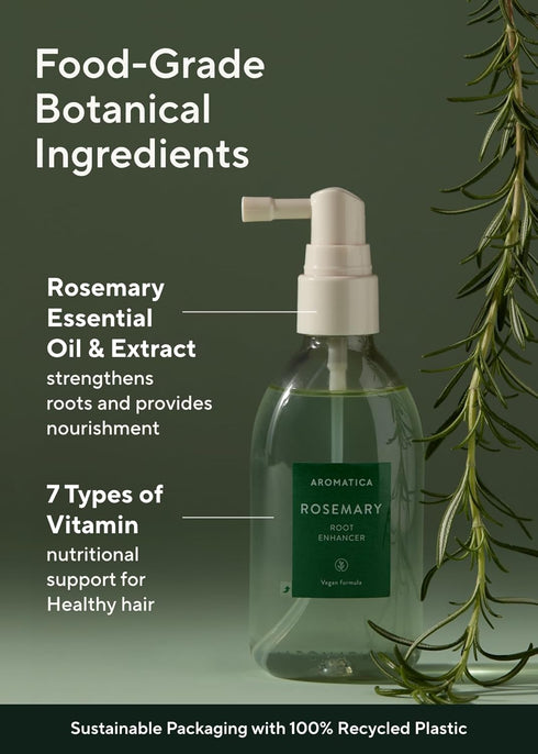 AROMATICA Rosemary Root Enhancer, 3.38 oz - Scalp Nourishing with Food-graded Rosemary Oil, Sulfate & Paraben Free