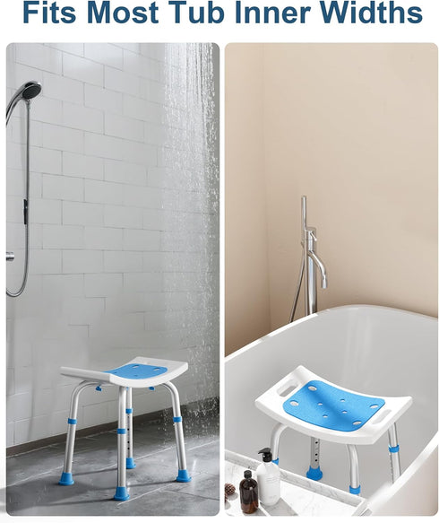 HOMLAND 400 lbs Shower Chair for Inside Shower, Adjustable Shower Stool with Suction Feet, Shower Seat for Inside Tub