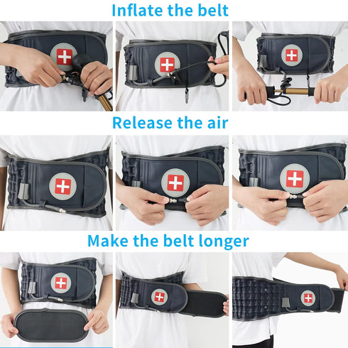 Decompression Back Belt - Lumbar Support for Men & Women, Lower Back Pain Relief, Fits Waist Size 29-49 Inches, Blue