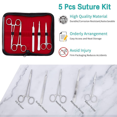 Dental Oral Practice Kit - 25 Pcs Set with 4 Soft Silicone Oral Pads for Dentist Practice & Assistant Student Training