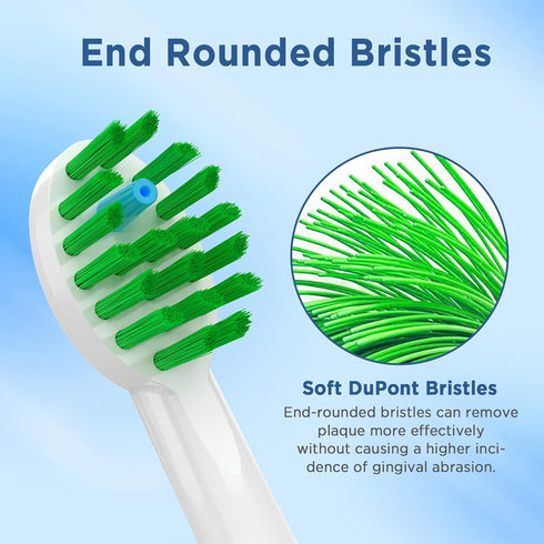 Replacement Toothbrush Heads for Water Pik Sonic Fusion (SF-01 / SF-02 / SF-03 / SF-04), 10 Count, Compact with Covers,